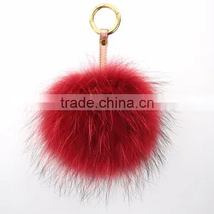 Myfur New Design Charm Bag Key Chains Real Raccoon Fur Pom Accessories thumbnail-5