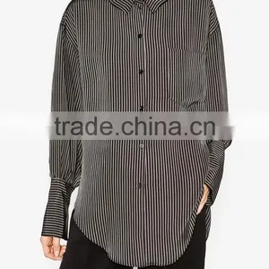 Runwaylover EY2377B New Style 2017 Ladies Fashion Loose Stripe Blouse thumbnail-4