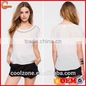 Online Shopping Women Clothes Fashion Embellished Lady Blouse thumbnail-1