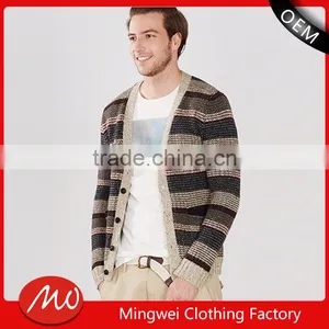 2017 Fashion Stylish Best Price Long Sleeve Striped Knitted Sweater for Wholesale thumbnail-1