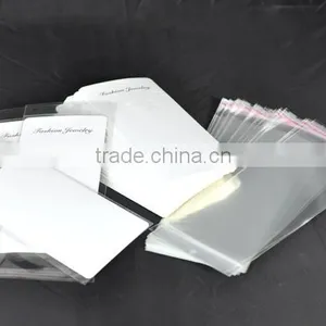 White Earring Display Cards(with "Fashion Jewelry" Print) W/ Self Adhesive Seal Plastic Bags 19.5x9cm,50pcs,Hottest thumbnail-1