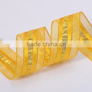 25mm Sheer Organza Pull Bow Ribbon With Satin Center thumbnail-2