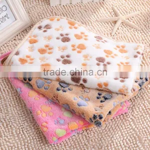 Pet Mats Thick Blanket Cat Dog Puppy Kitten Warm Waterproof Fleece Soft Blanket Bed Mat Paw Print New thumbnail-1