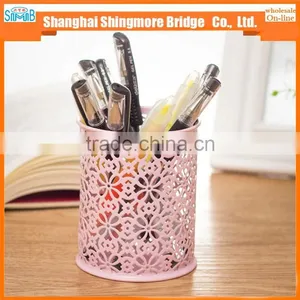 Cheap Wholesale Good Quality Mental Carved Hollow Pen Holder for School and Office thumbnail-1