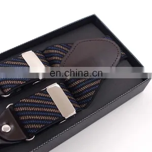 Yiwu Longkang Men's Real Leather 6 Clips Twill Design Printing Suspenders thumbnail-4
