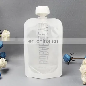 Factory Customized Clear Plastic Pvc Round Bottom Reusable Baby Food/liquid Packaging Spout Pouch With Double Zip-lock thumbnail-1