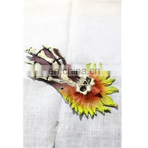 Decorative Scary PU Hand Skeleton With Sunflower for Halloween, Carnival, Dress up and Party thumbnail-1