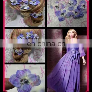 Aidocrystal Flower Hair Accessories Purple,hair Accesories for Wedding,fashion Hair Clip Accessories thumbnail-1