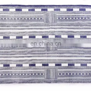 Indian Beautiful Rugs 4 X 6 Ft Blue White Cotton Block Print Accent Area Dhurrie Rug Flat Weave Hand thumbnail-1