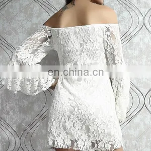 Pure Color Casual off Shoulder Dress thumbnail-1