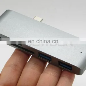 High Speed USB 3.0 USB C Type C Hub 5 in 1 Combo Hub With Charging Port for Macbook Card Reader thumbnail-4