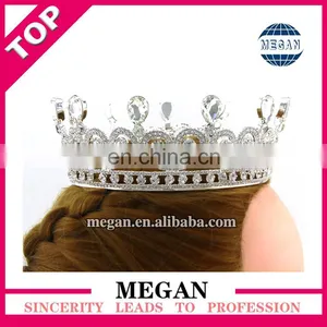 Fashion Crystal Rhinestone Crown Silver Cake Topper Crown thumbnail-3