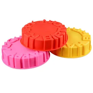 Free Sample Food Grade Heat Resistant Nontoxic Silicone Mousse Cake Friandises Pudding Baking Mold Happy Birthday thumbnail-1