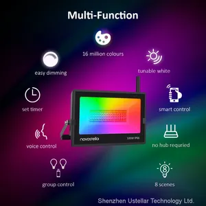 60W Tuya Smart LED Flood Lights WiFi Wireless RGBCW Multi Colors IP66 Outdoor LED Flood Light Work With Alexa/Google Home thumbnail-5