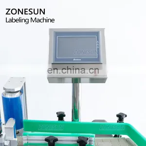 ZONESUN ZS-TB822 Automatic Round Bottle Labeling Machine Label Applicator Food Can Vertical Roll Bottle Sticker Labeling Machine thumbnail-3