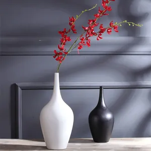 Minimalism Black And White Modern Simple Matte Ceramic Vase Decor For TV Bench Bookrack thumbnail-2