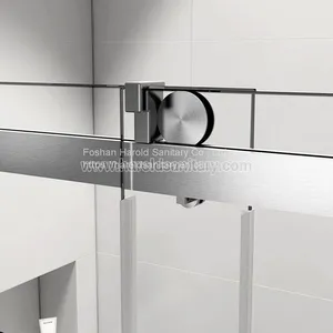 Stainless Steel Soft-Closing Sliding Glass Shower Enclosure thumbnail-2