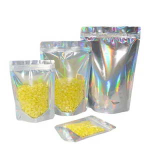 Cosmetic Packaging Bag Clear Brush Handle Cosmetic Microfiber Beauty Blender Holographic Mylar Bag thumbnail-4