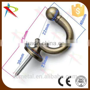 New Fashion Bronze Curtain Tie Back Hooks Half-opened Anti Rust W/ Screws thumbnail-5