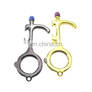 Low MOQ Manufacturer Customised Logo Keychain Gift No Touch Door Opener Bottle Opener Phone Holder thumbnail-2