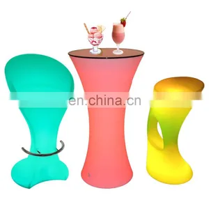 Garden Furniture Light up Patio Table Rgb Plastic Wine Hotel Chair Cocktail Table Wedding High Top Chairs thumbnail-1
