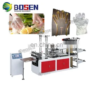 Fully Automatic High Speed Double Layers PE LDPE HDPE Plastic Gloves Making Machine thumbnail-1