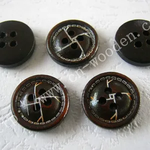 The Manufacturer Provides Marking Wood Button 30mm Laser Pattern Cartoon Wood Button Wood Button Pear Wood Button thumbnail-3