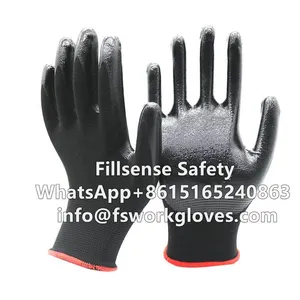 Factory Wholesale 13 Gauge Nylon/polyester Knit Smooth Palm Nitrile Coated Gloves thumbnail-4