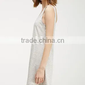 2015 China Manufacturer Customized the Latest Design Striped Scoop Back Dress thumbnail-2