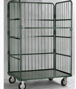 High Quality Warehouse Logistic Storage Trolley/Wire Mesh Trolley thumbnail-2