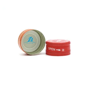 Custom Printed Aluminium ROPP Cap for Wine Glass Bottles Aluminium Pilfer Proof Caps thumbnail-1