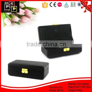 Black Small High End Custom Leather Luxury Humidor Storage Box thumbnail-1