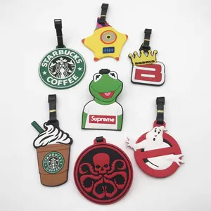 Wholesale Standard Size Custom 3D Soft PVC Luggage Tag Plastic Strap Personalized Logo Silicone Travel Bag Tag thumbnail-2