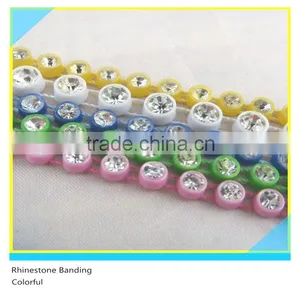 Rhinestone Plastic Chain Sew on Stick on White Banding Ss6 2mm 200 Pcs Crystal 10 Yards thumbnail-2