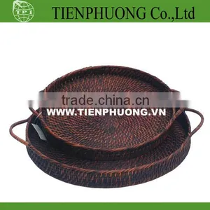Rattan Tray/fruit Tray With Handle thumbnail-1