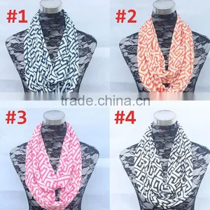 Wholesale Personalized Double Layer Knitted Jersey Infinity Scarf thumbnail-1