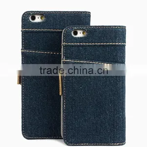 Denim Jean Mobile Phone Case With Card Slots for IPhone 6 thumbnail-6
