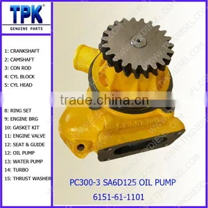 PC300-3 SA6D125 OIL PUMP 6151-61-1101 thumbnail-1