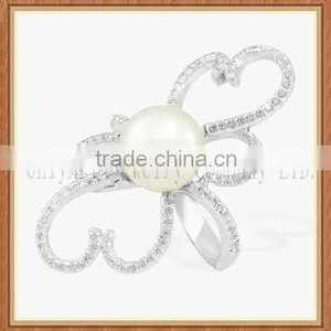 Black Pearl Rings 925 Stereling Sliver Jewelry Rings for Women Wedding Rings thumbnail-4