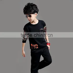 High Quality Fashion Style for Boy Long T-shirt Suit thumbnail-4