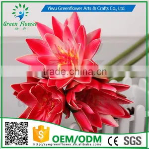 Greenflower 2016 Wholesale Real Touch Latex PU China Artificial Flowers Lotus Water Lily for Wedding Decoration thumbnail-1