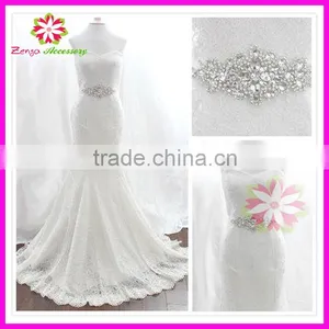 Handmade Rhinestone Bridal Sash, Rhinestone Sash, Rhinestone Applique Wedding Garter thumbnail-1