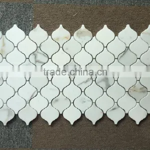 High Quality Polished Calacatta Gold Marble Mosaic for Floor Mosaic and Wall Mosaic thumbnail-1