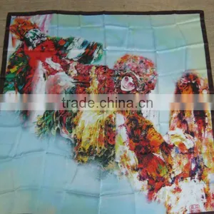 Fashion Ink Jet Printed Silk Woven Square Scarf thumbnail-1