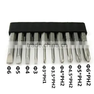 6Pcs Cross Phillips Screwdriver Bit+4pcs Slotted Screwdriver Bit Electric Screwdriver Bits 50mm Length AR-19 thumbnail-1