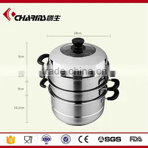 Multi-purpose Three Layers Large Stainless Steel Food Steamer thumbnail-3