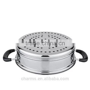 2015 New Charms 2 Layers Multi Function Stainless Steel Bamboo Steamer Pot With Handle & Lid, Stainless Steel Steamer thumbnail-6