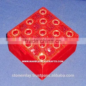 Red Handmade Indian Embroidery Boxes thumbnail-1