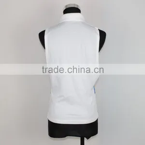 Stand Collar Sleeveless Colorful Printing Blouse Tops With Button thumbnail-3