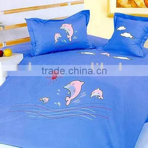 Dolphin Cartoon Embroidery Kids Bedding Set thumbnail-1